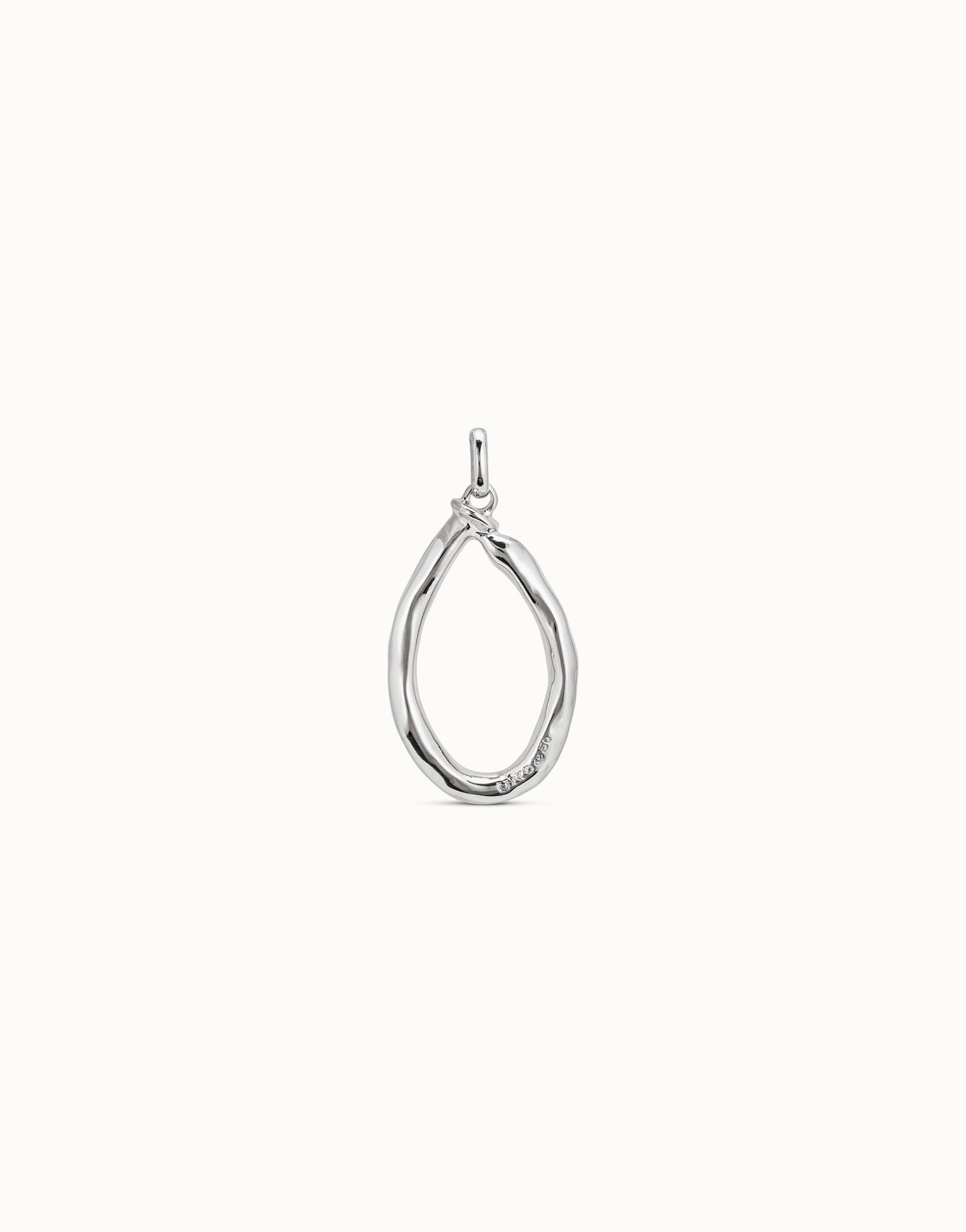 Ciondolo placcato argento Sterling a forma di lettera O, Argent, large image number null
