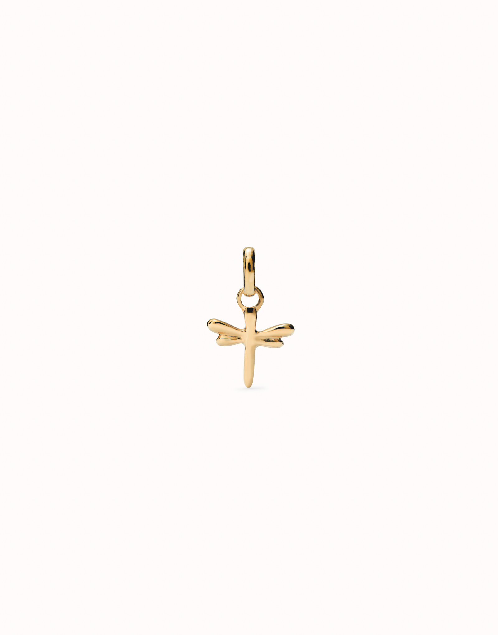 18K gold-plated dragonfly-shaped charm., Golden, large image number null
