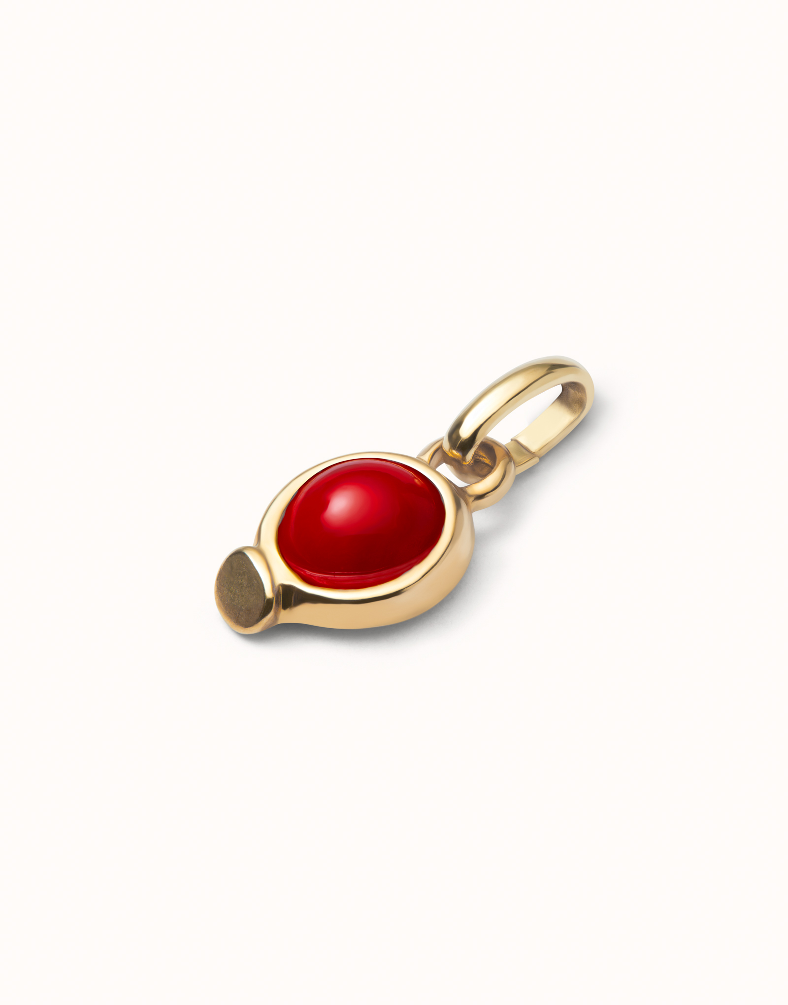 Charm plaqué or 18 carats avec pierre rouge., Or, large image number null