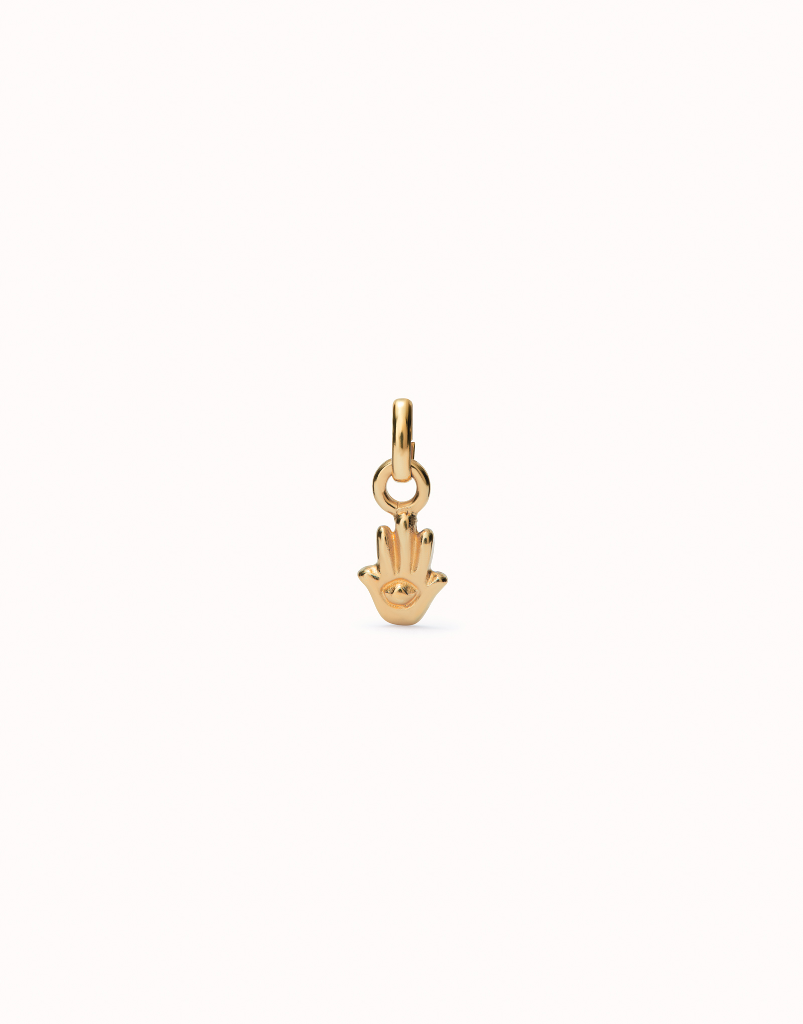 18K gold-plated hamsa-shaped charm., Golden, large image number null
