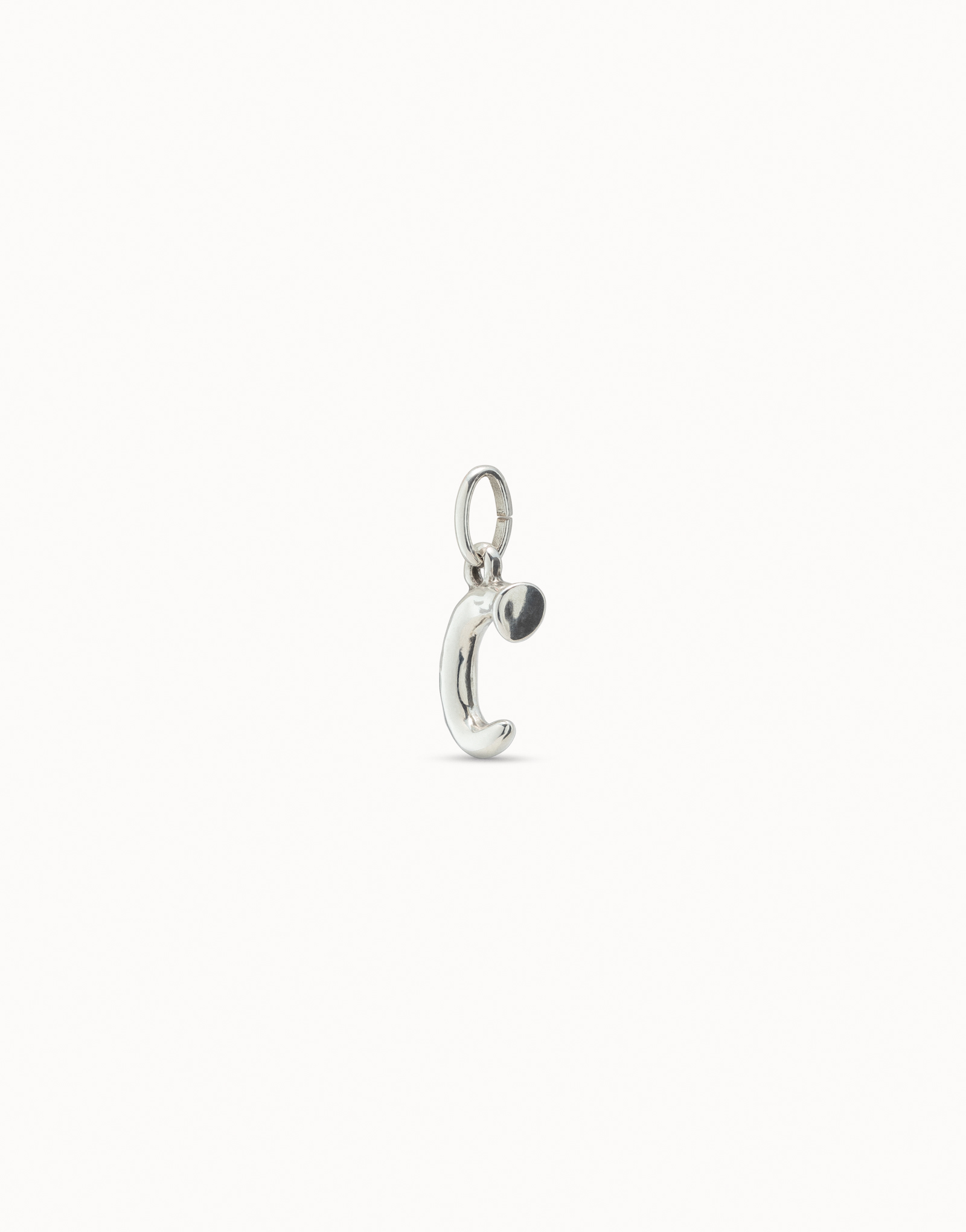 Charm placcato argento Sterling a forma di lettera C, Argent, large image number null