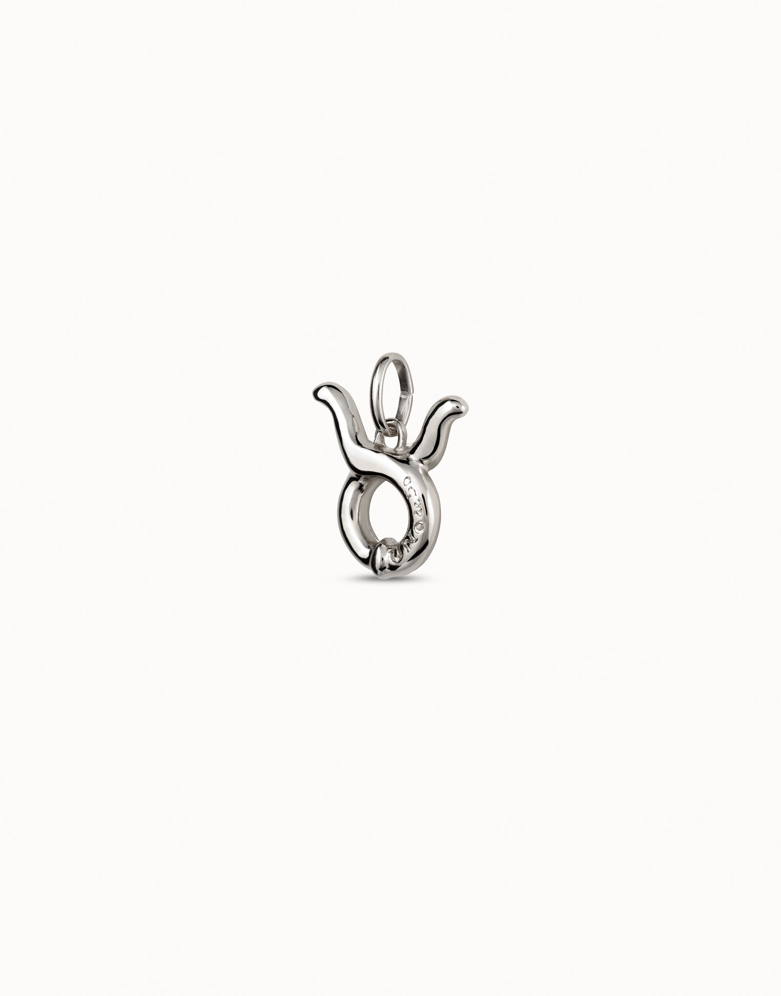 Charm placcato argento Sterling a forma di segno toro, Argent, large image number null