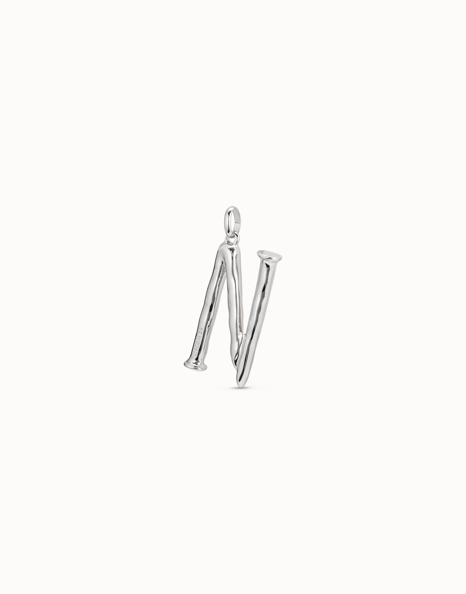 Ciondolo placcato argento Sterling a forma di lettera N, Argent, large image number null