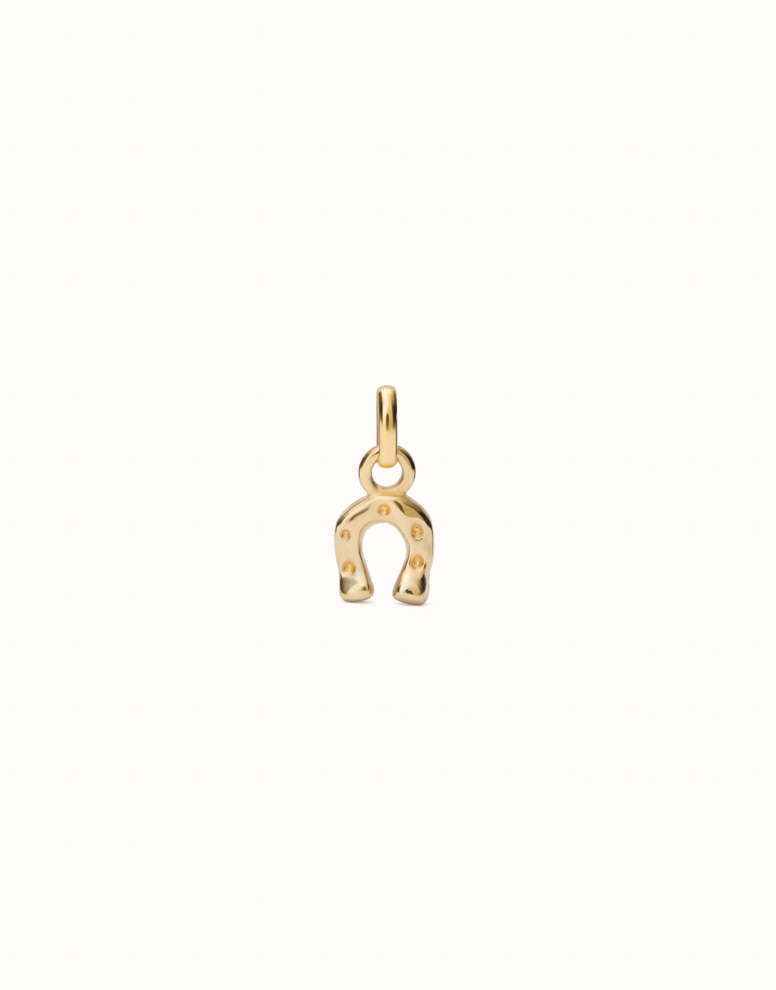 18K gold-plated horseshoe-shaped charm., Golden, large image number null