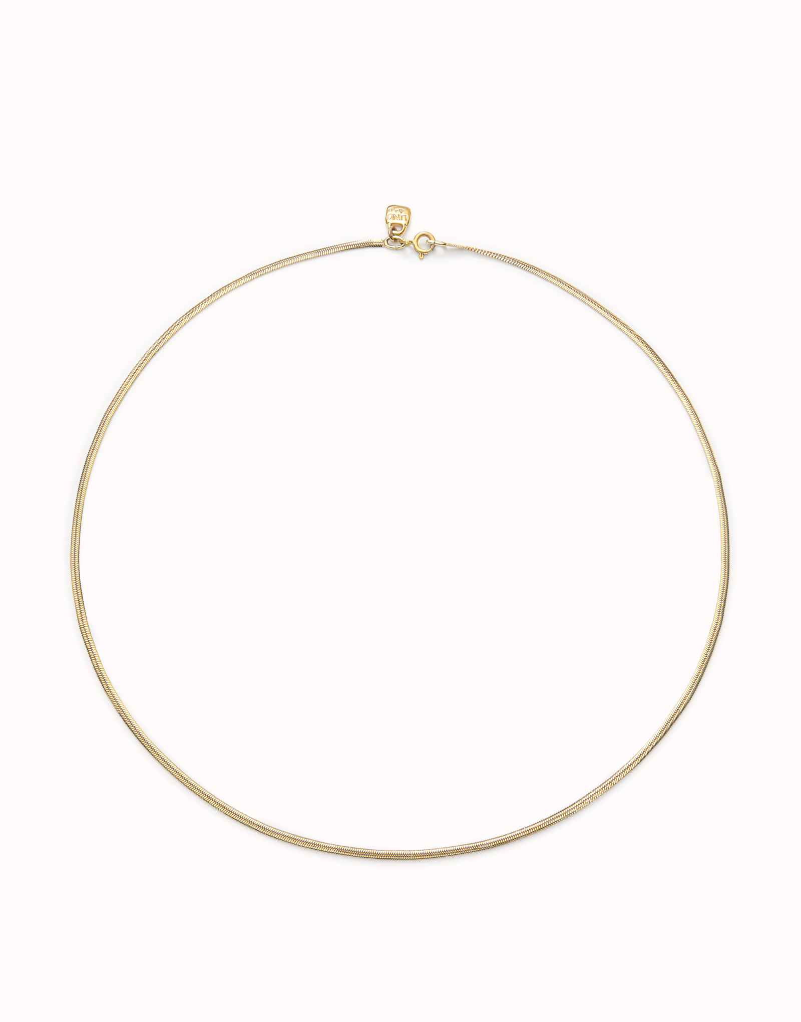 18K gold-plated short flat chain., Golden, large image number null