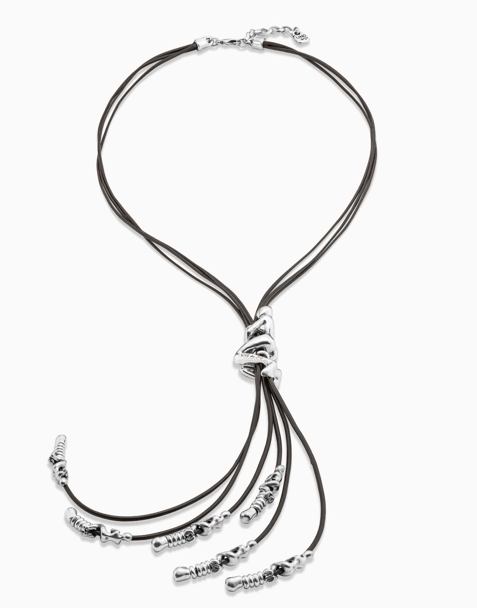 Collana in cuoio placcata argento Sterling, Argent, large image number null