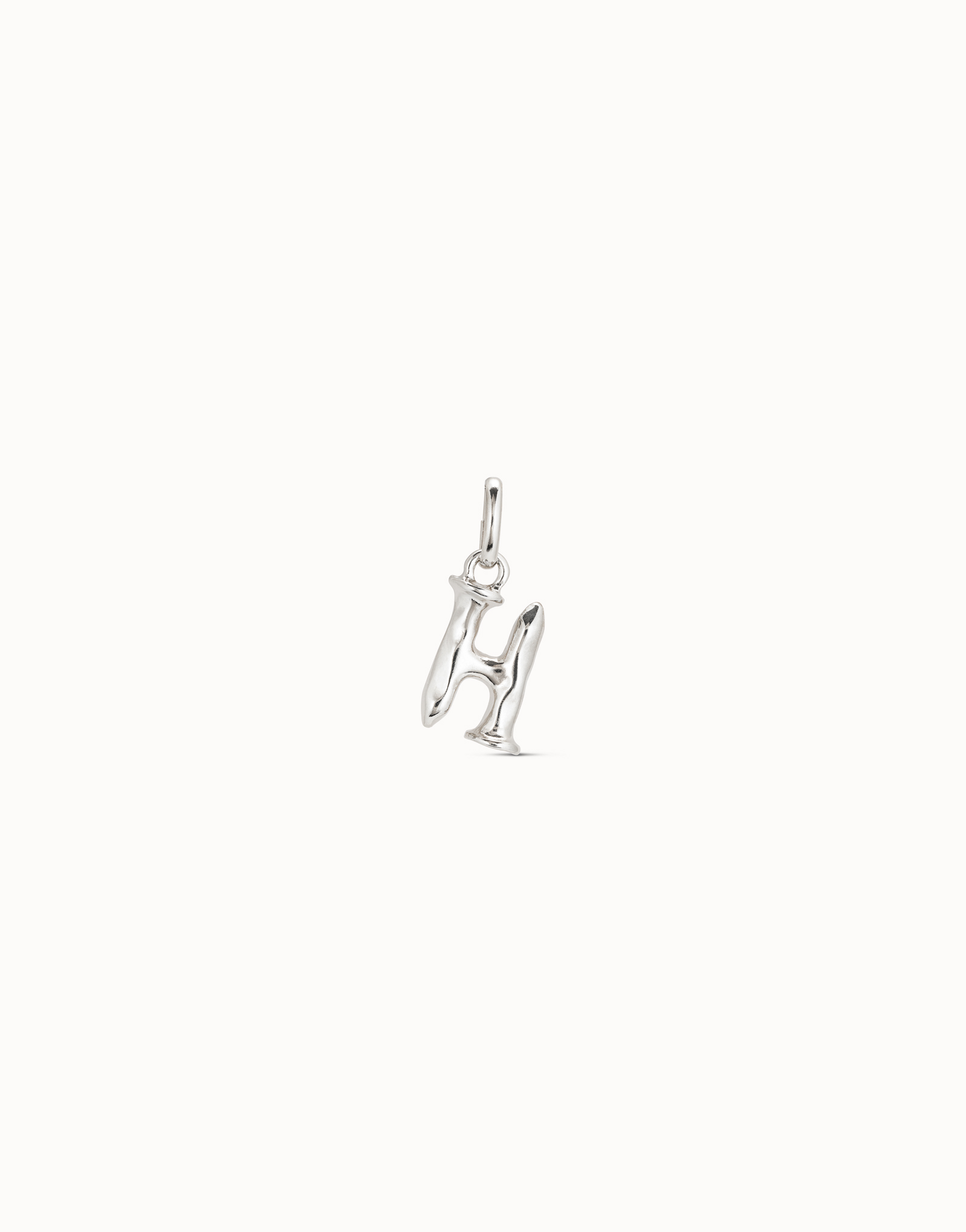 Charm placcato argento Sterling a forma di lettera H, Argent, large image number null