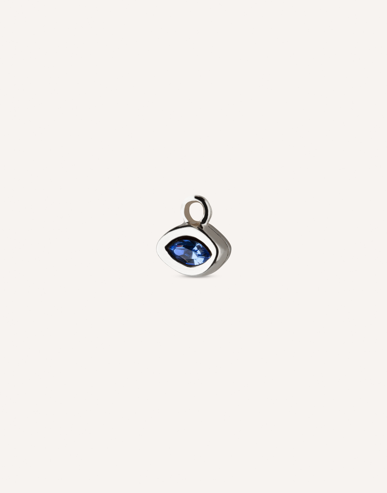 Charm de piercing bañado en plata de ley de ojo y un cristal, Plateado, large image number null