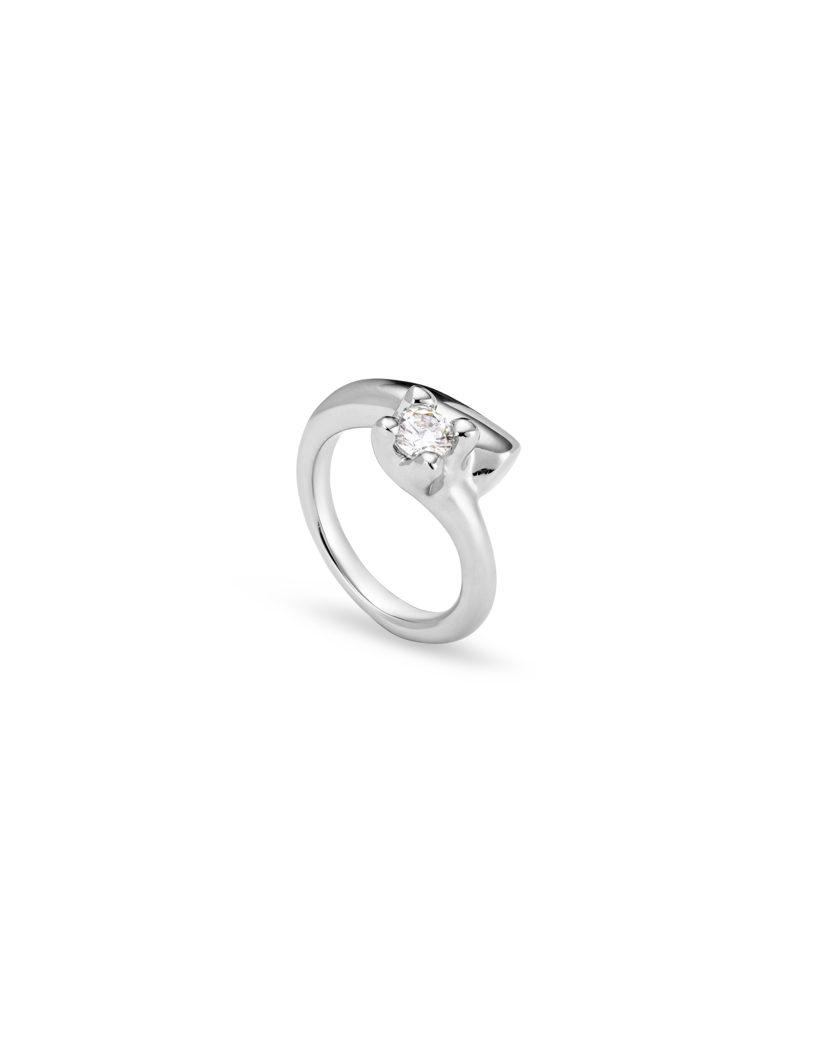 Anello placcato argento Sterling con zirconia bianca, Argent, large image number null