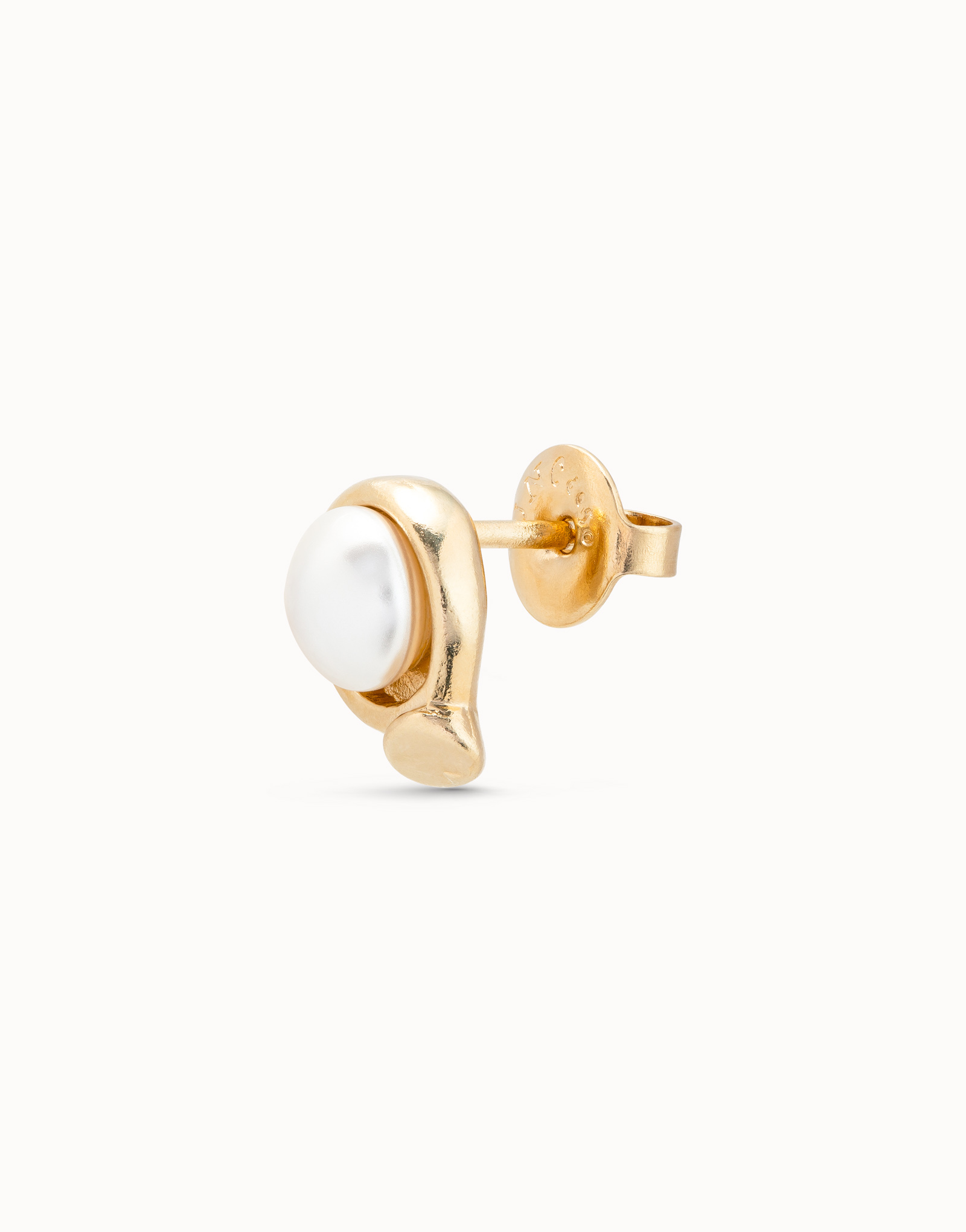 Piercing placcato oro 18k a forma di cerchio inchiodato e perla, Dorado, large image number null