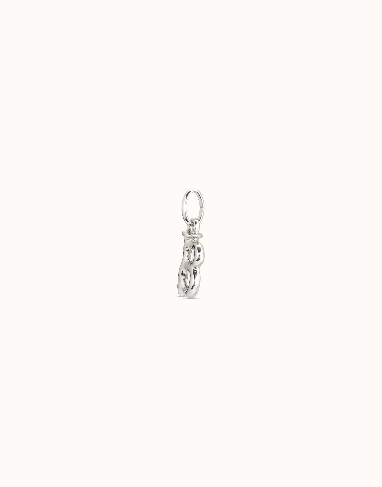 Sterling silver-plated letter B charm, Silver, large image number null