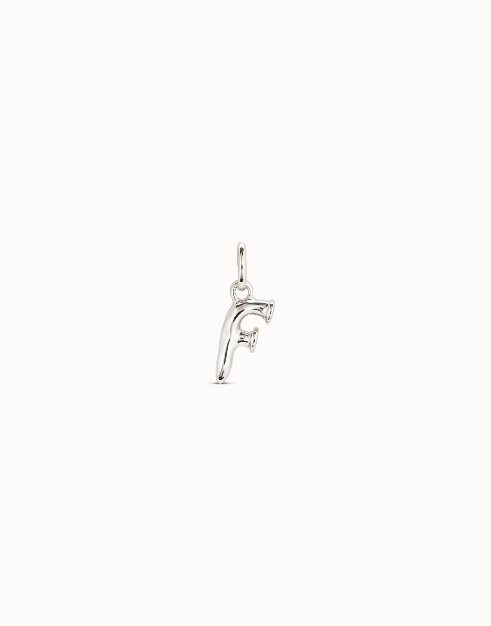 Charm placcato argento Sterling a forma di lettera F, Argent, large image number null