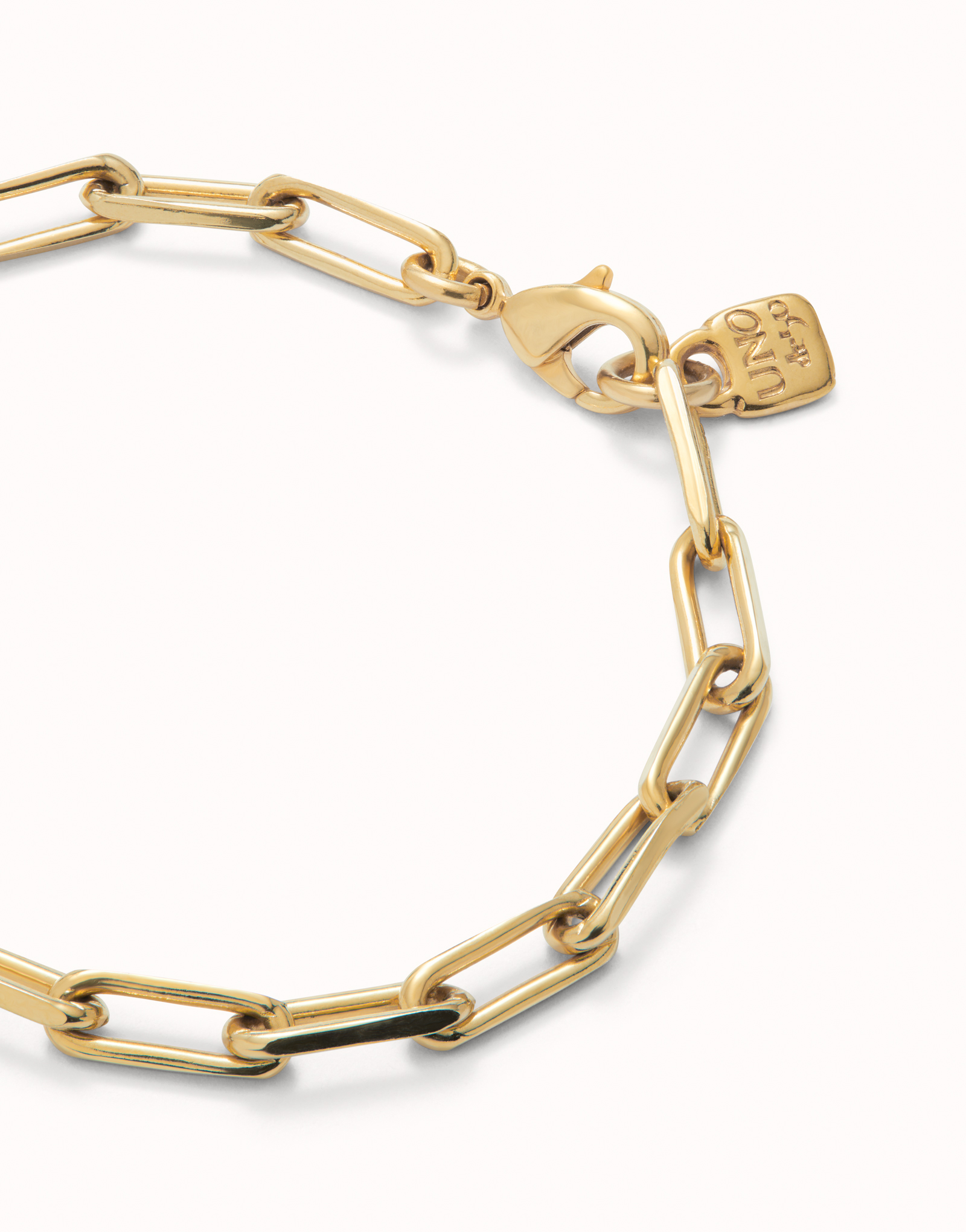 18K gold-plated bracelet with big links., Golden, large image number null