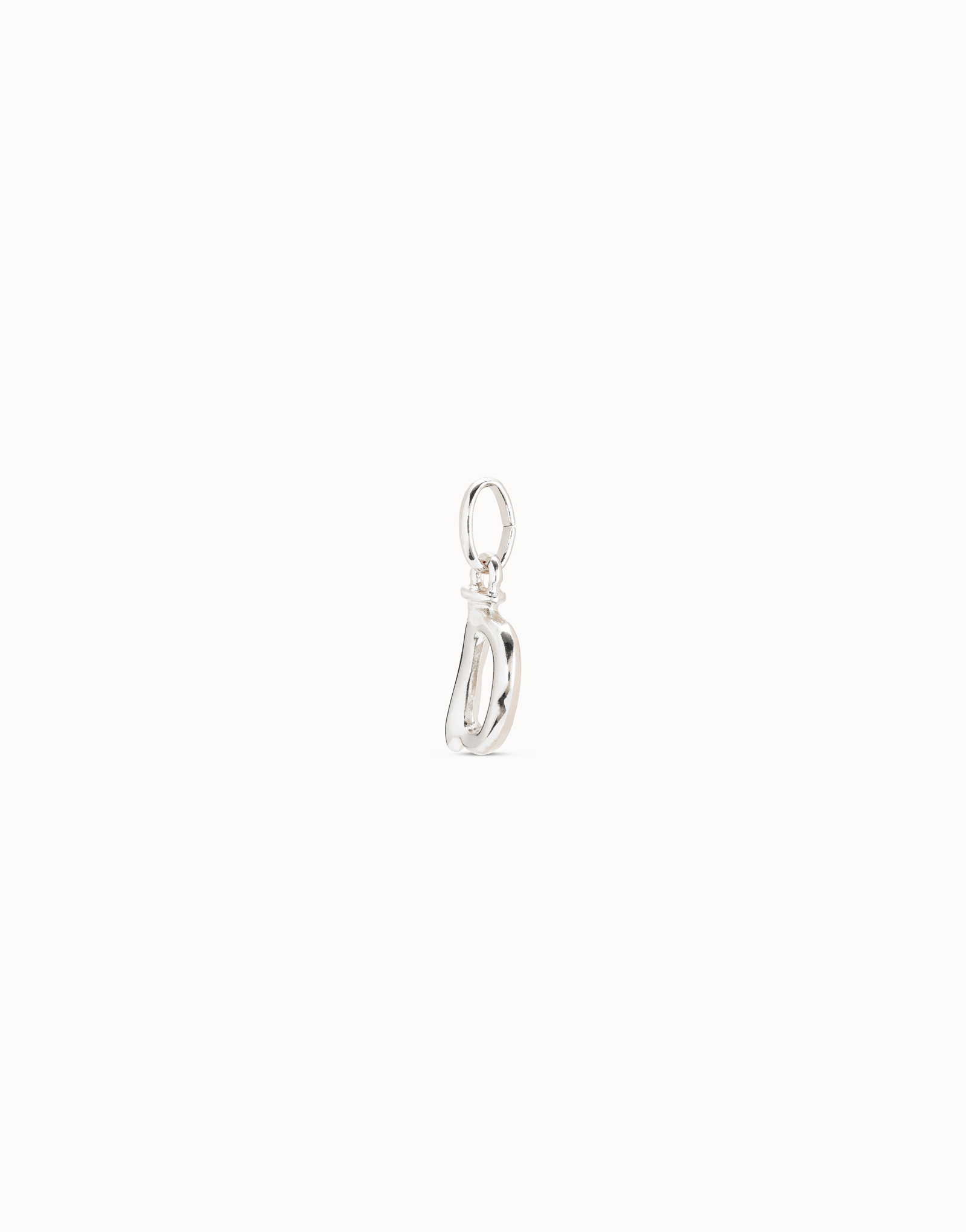 Charm placcato argento Sterling a forma di lettera D, Argent, large image number null