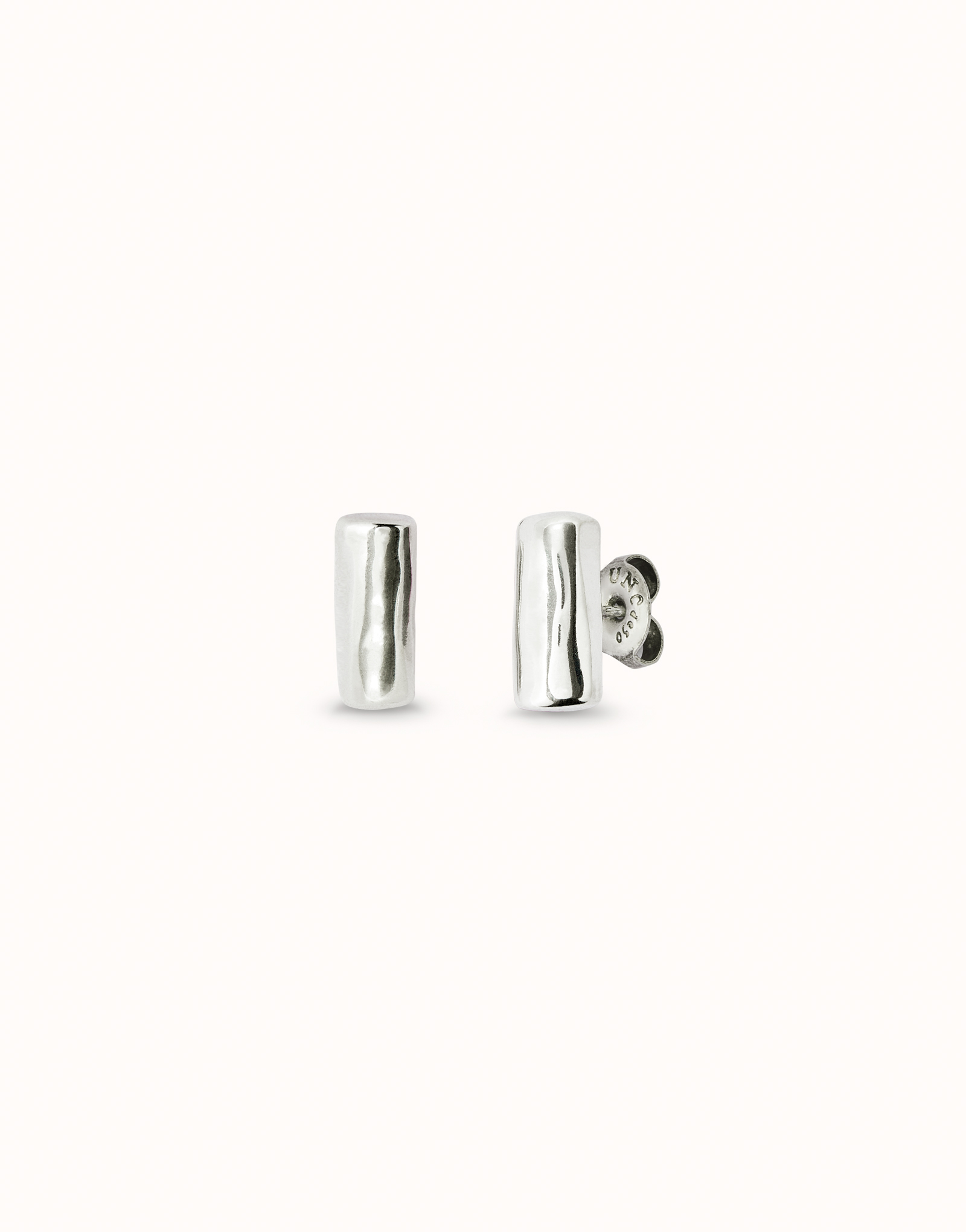 Sterling silver-plated tube-shaped earrings, Silver, large image number null